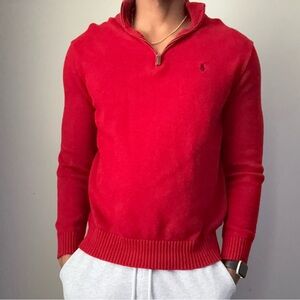 Polo Men's Red Sweater quarter zip